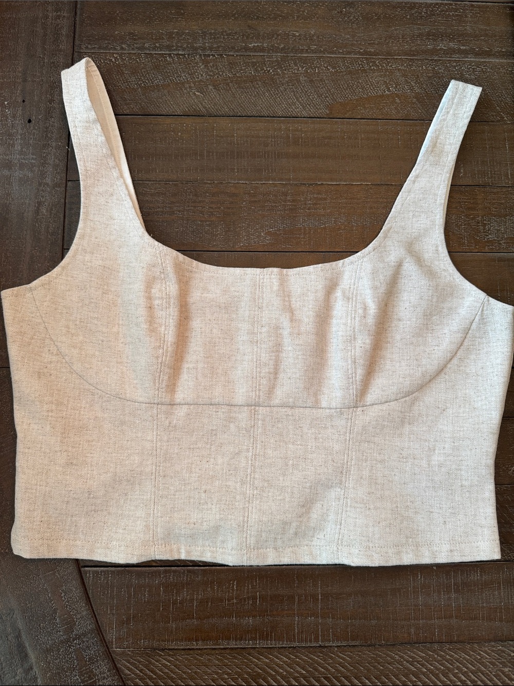 Banana Republic NWT Square-Neck Crop Tank in Flax